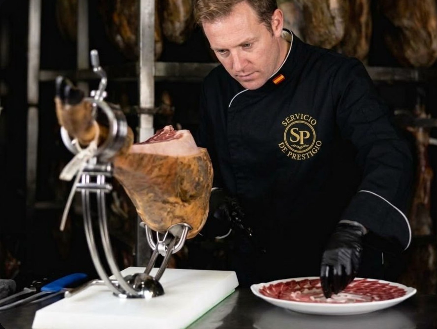Corte de jamón en vivo